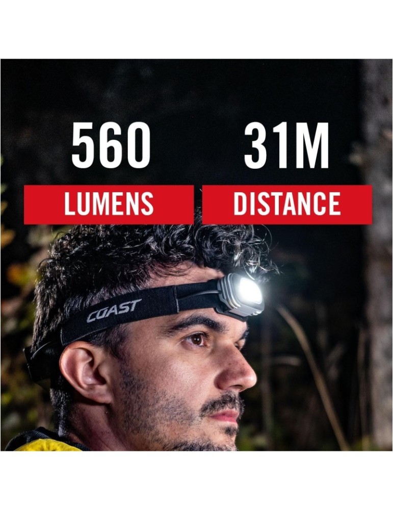 Latarka czołowa ze światłem białym i czerwonym COAST RL10