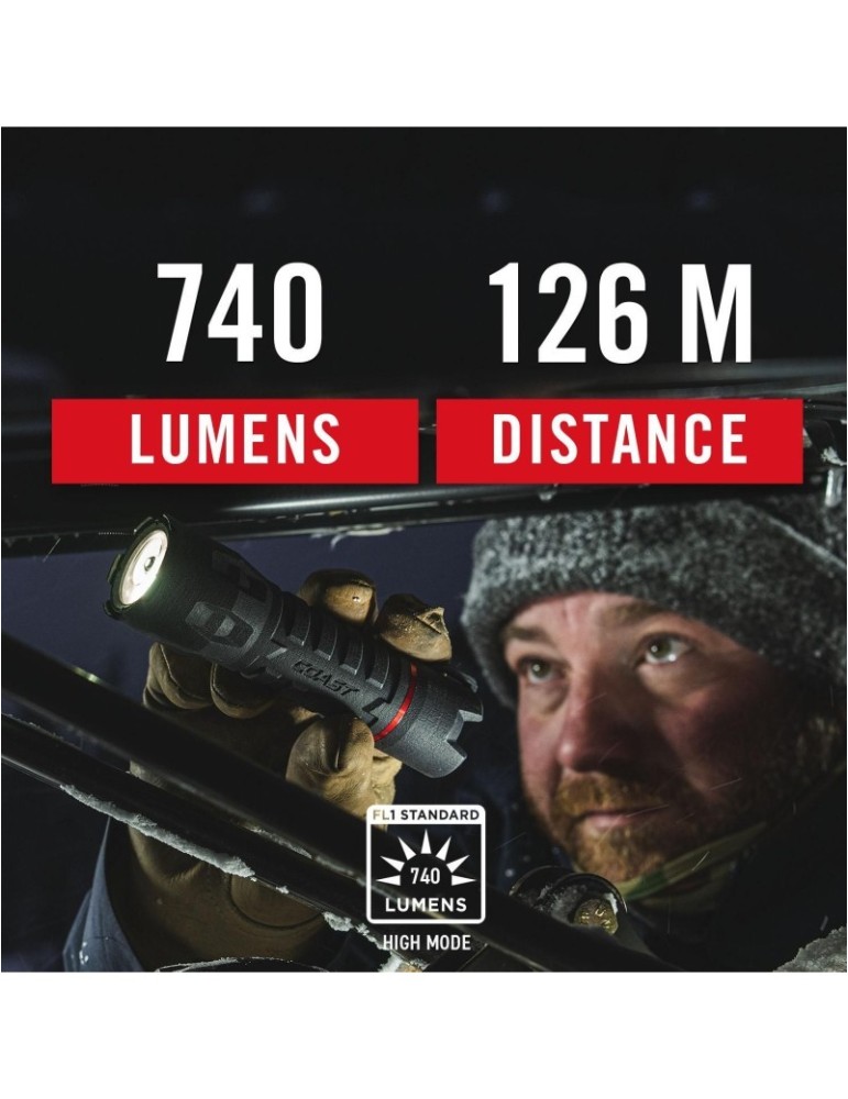 Wodoodporna latarka akumulatorowa 740 lumenów COAST PS500R