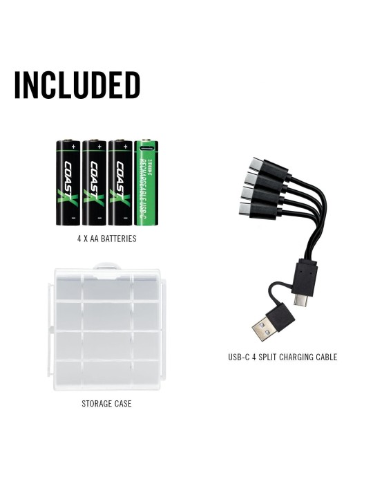 Baterie AA USB-C 1,5V 2400mAh (4 szt) COAST