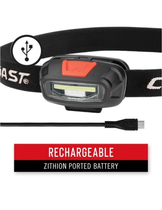 Akumulatorowa latarka czołowa ze światłem czerwonym i białym 270 lumenów COAST FL13R