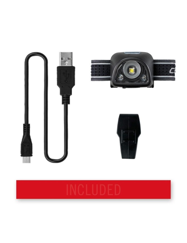 Latarka czołowa akumulatorowa z czerwonym i białym światłem 435 lumenów USB COAST FL1R