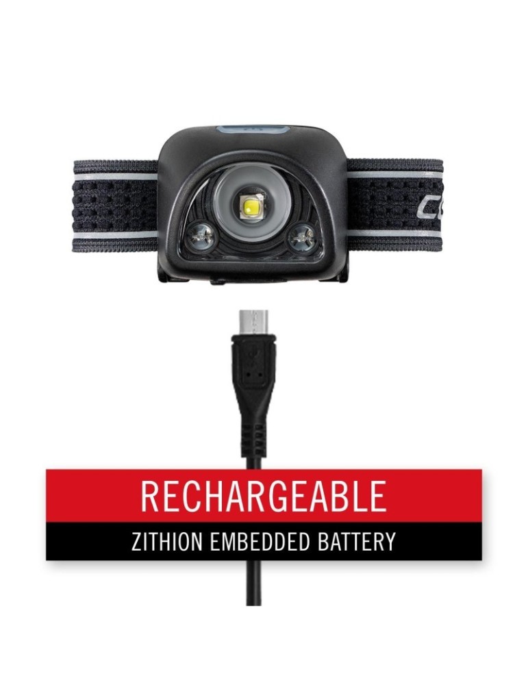 Latarka czołowa akumulatorowa z czerwonym i białym światłem 435 lumenów USB COAST FL1R