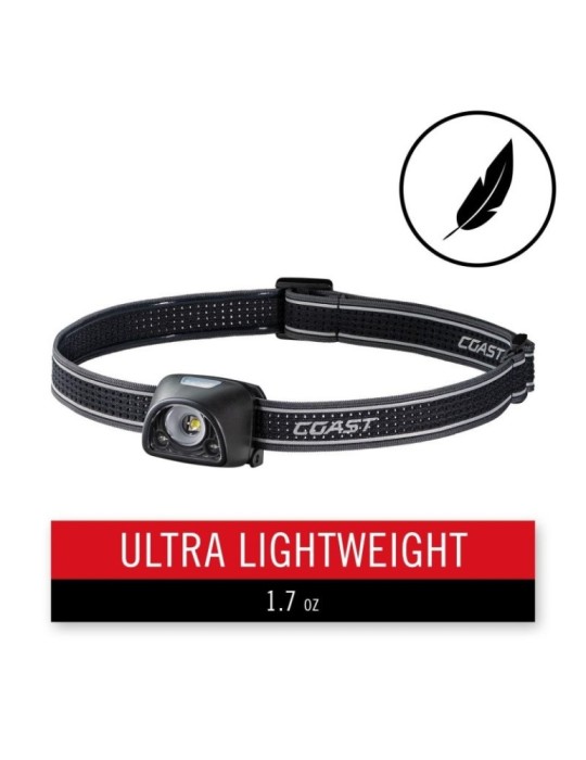 Latarka czołowa akumulatorowa z czerwonym i białym światłem 435 lumenów USB COAST FL1R