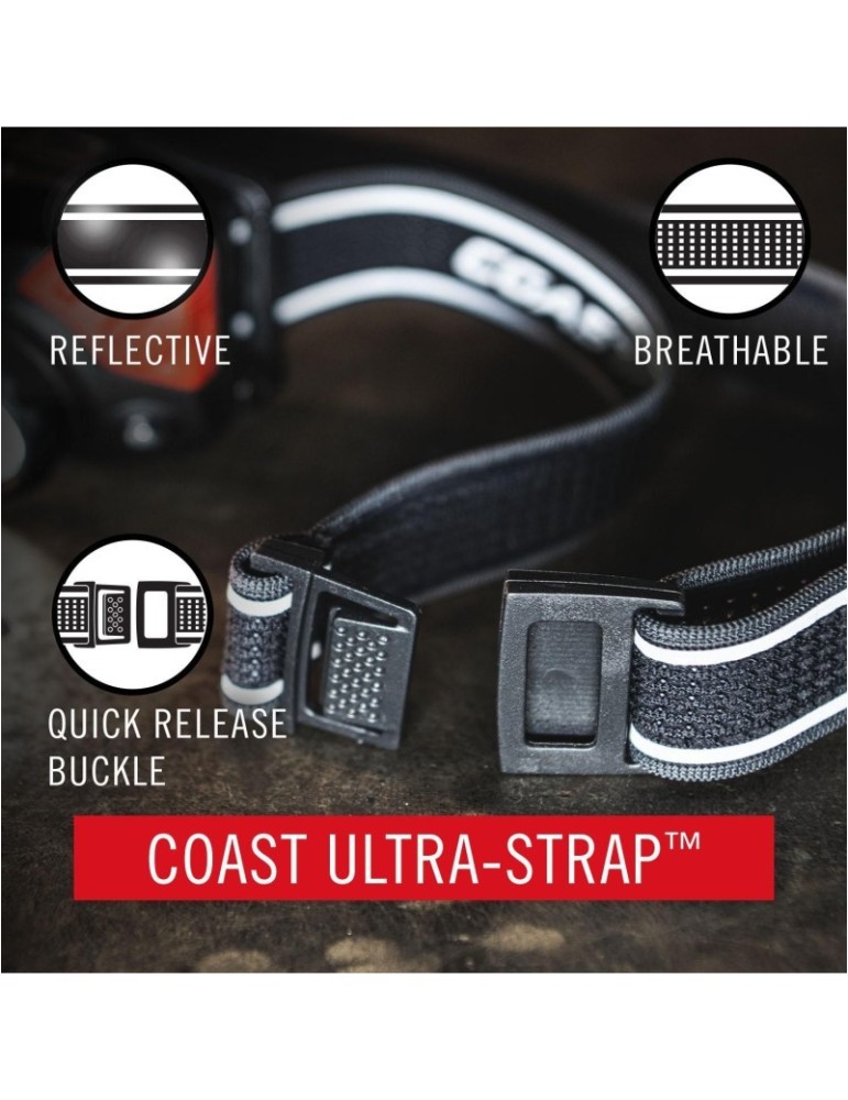 Latarka czołowa akumulatorowa z czerwonym i białym światłem 435 lumenów USB COAST FL1R