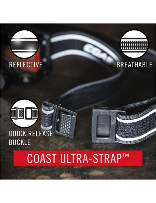 Latarka czołowa akumulatorowa z czerwonym i białym światłem 435 lumenów USB COAST FL1R