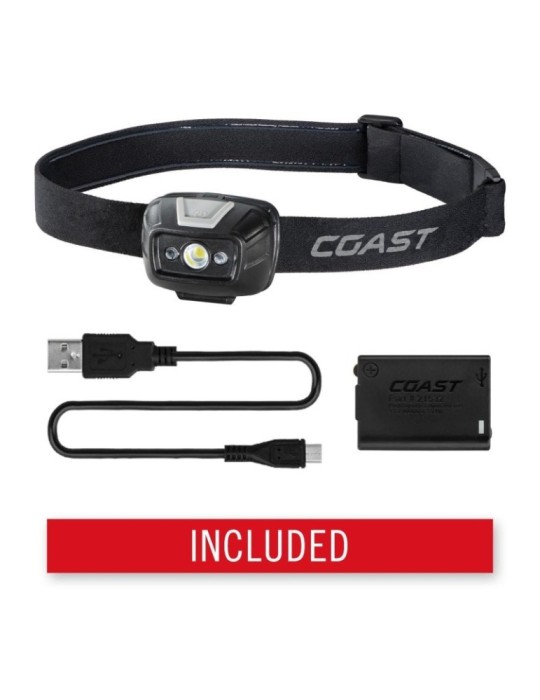 Latarka czołowa akumulatorowa, 430 lumenów COAST FL20R